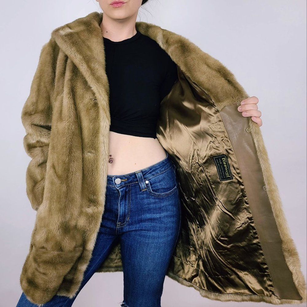 Vintage Tissavel of France Faux Mink Fur Coat - Picture 8 of 13